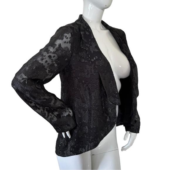 BCBGeneration blazer jacket shawl leopard shimmer design cutout open back NWT M - Picture 5 of 17